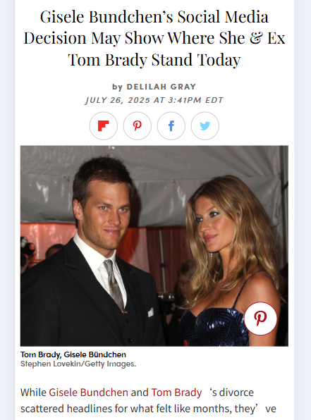 Gisele Wipes Tom From Insta 👀