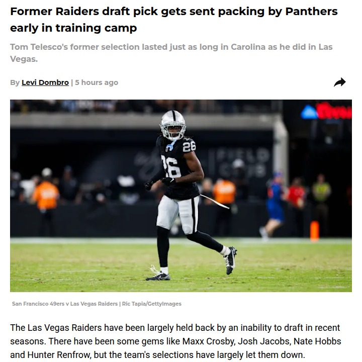 Devonshire’s Short Stint: Raiders Draft Woes?