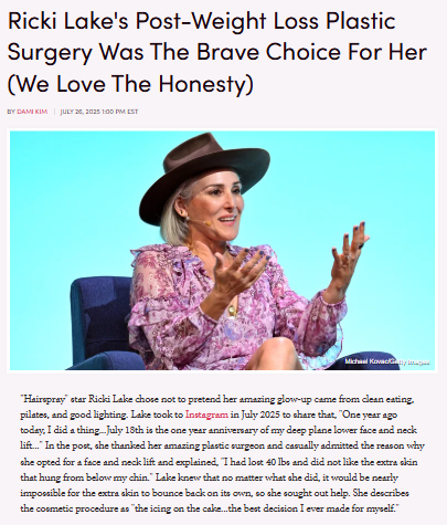 Ricki Lake’s Glow-Up? She Kept It Real