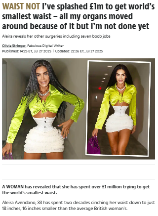She Spent £1M for an 18-Inch Waist?!