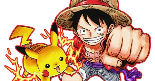 Luffy Meets Pikachu! Jump x Pokémon Collaboration Illustrated by Oda