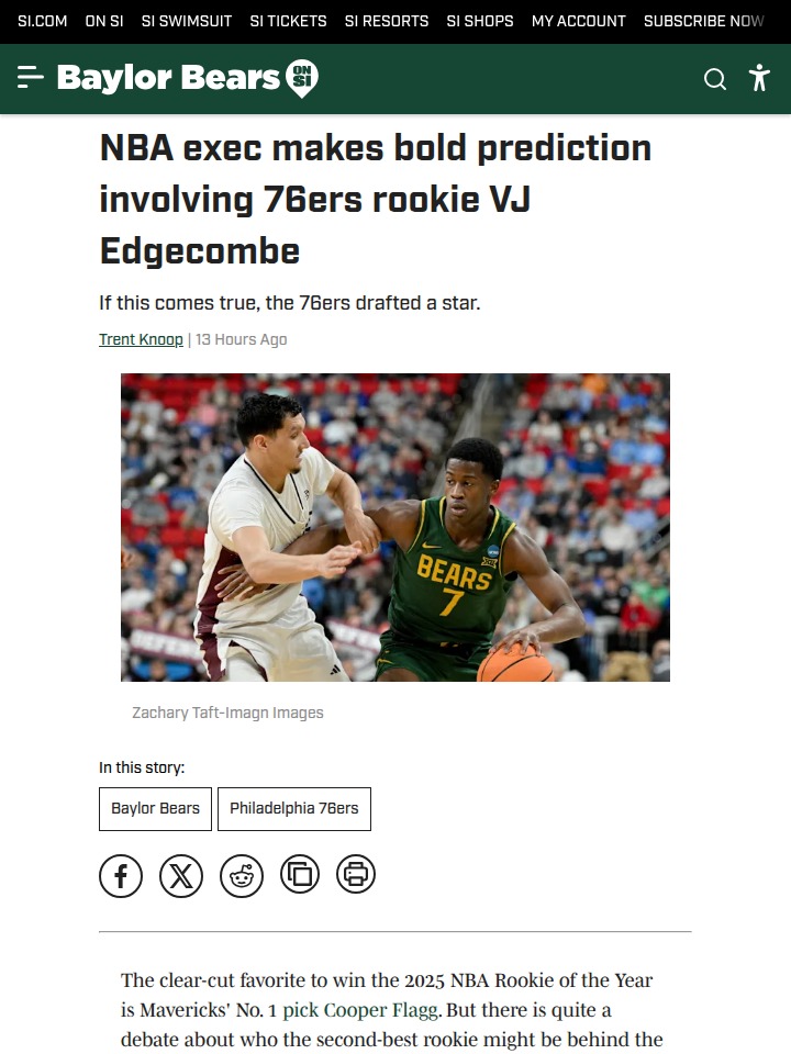 Is VJ Edgecombe Philly’s Next Star?