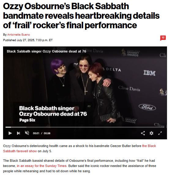 Ozzy’s Last Show: Bitter End or Beautiful Goodbye? 🎤