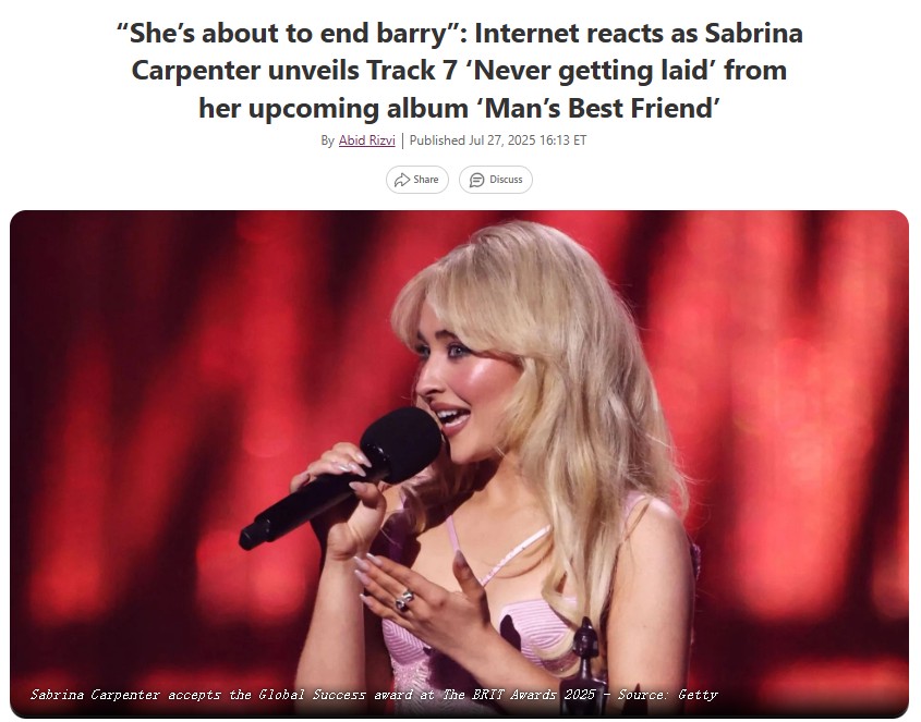 Sabrina’s savage new track shade? 🐾