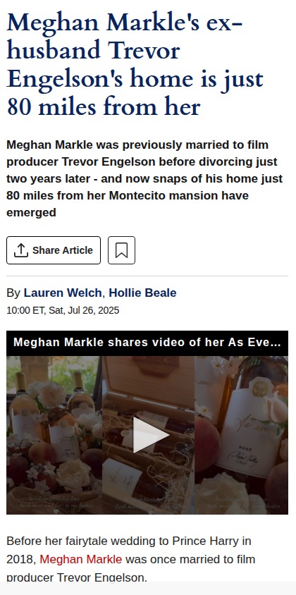Meghan’s Ex Living Just 80 Miles Away! 👀
