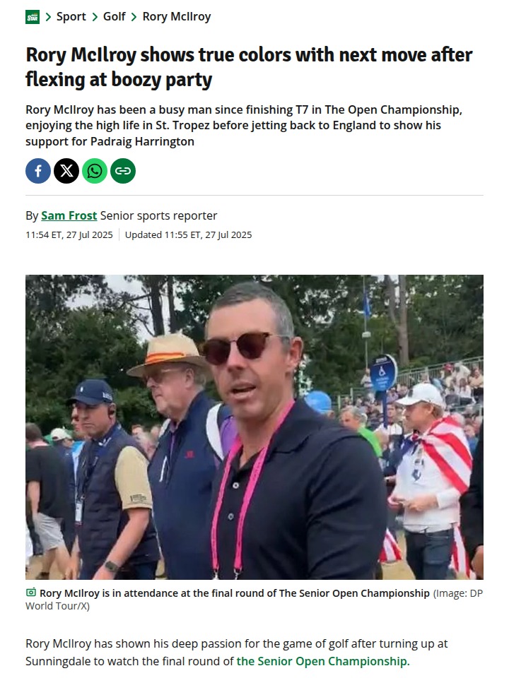 Rory Cheers On Paddy at Sunningdale