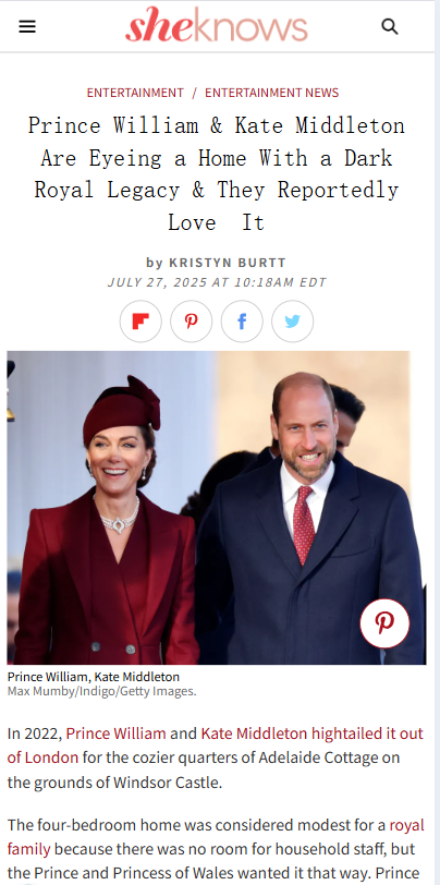 Kate & Will's New Home Has Scandalous Ties 🏰