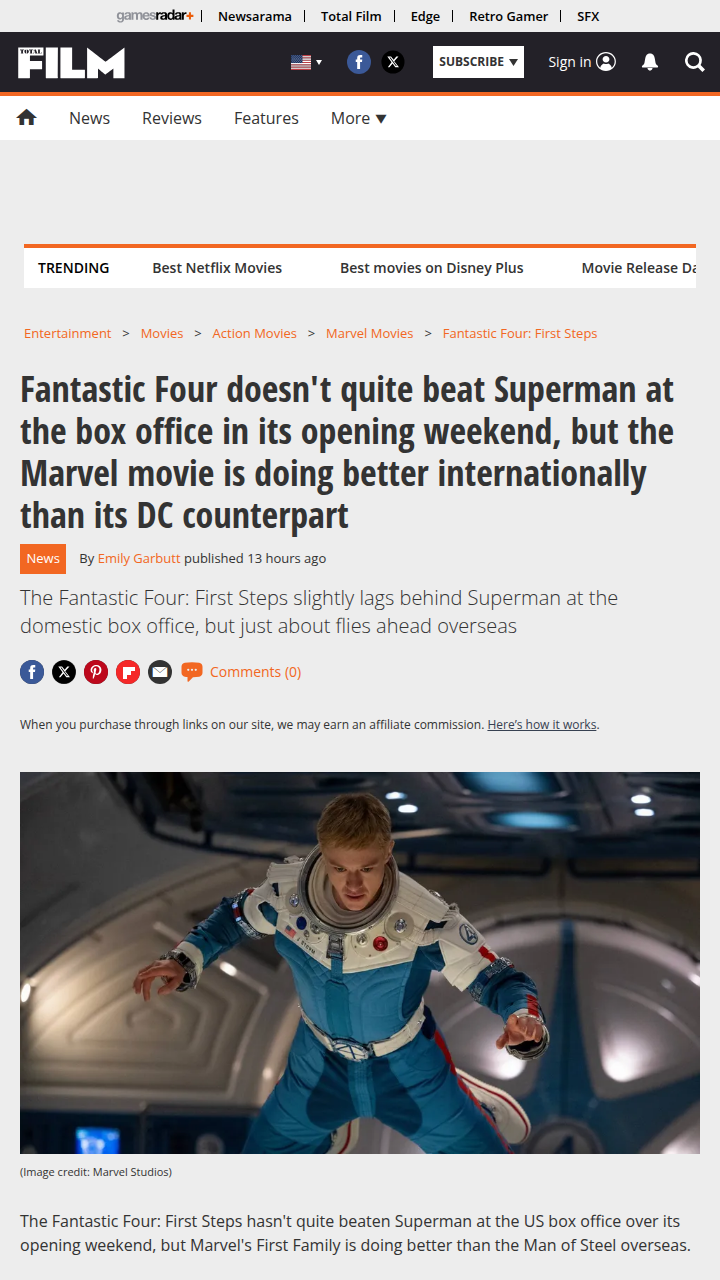 Fantastic Four Outsells Superman Overseas 🌍