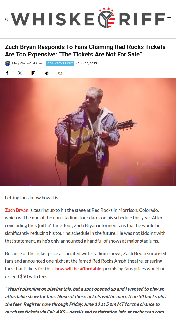 Zach Bryan Claps Back at Ticket Drama 🎤