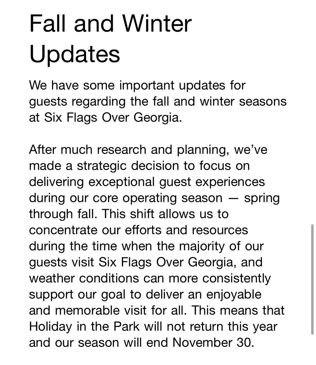 Six Flags Ditches Holiday in the Park!