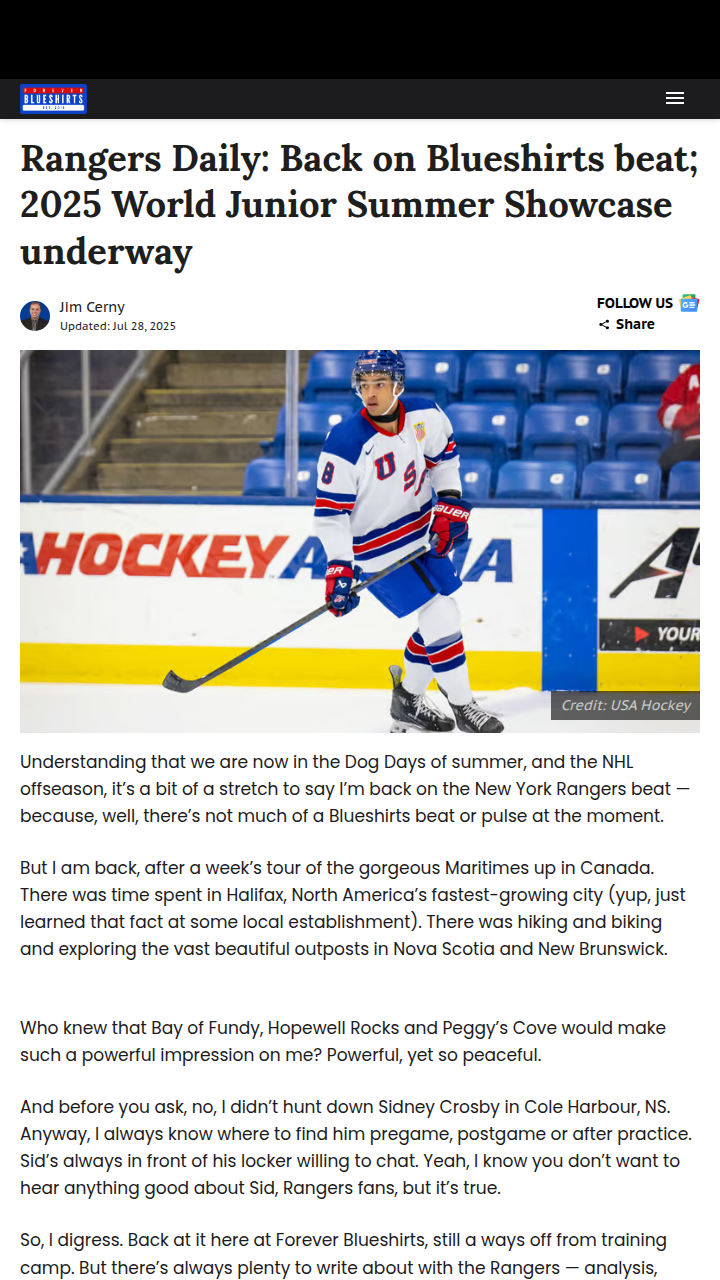 Kreider’s Farewell: Blueshirts Era Ends