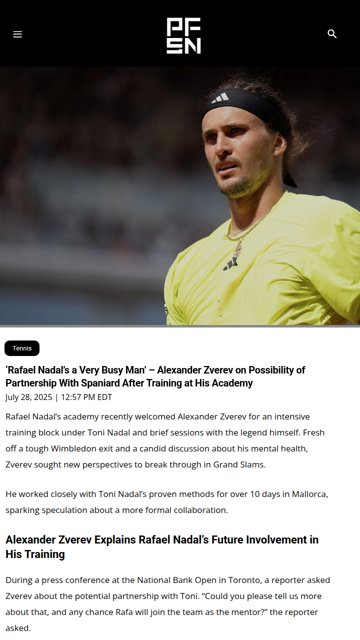 Zverev Eyes Toni Nadal’s Magic Touch