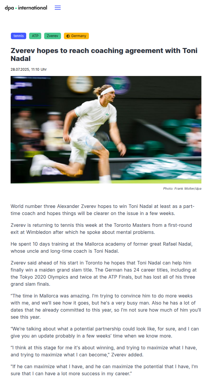 Could Toni Nadal Unlock Zverev’s Slam Potential?