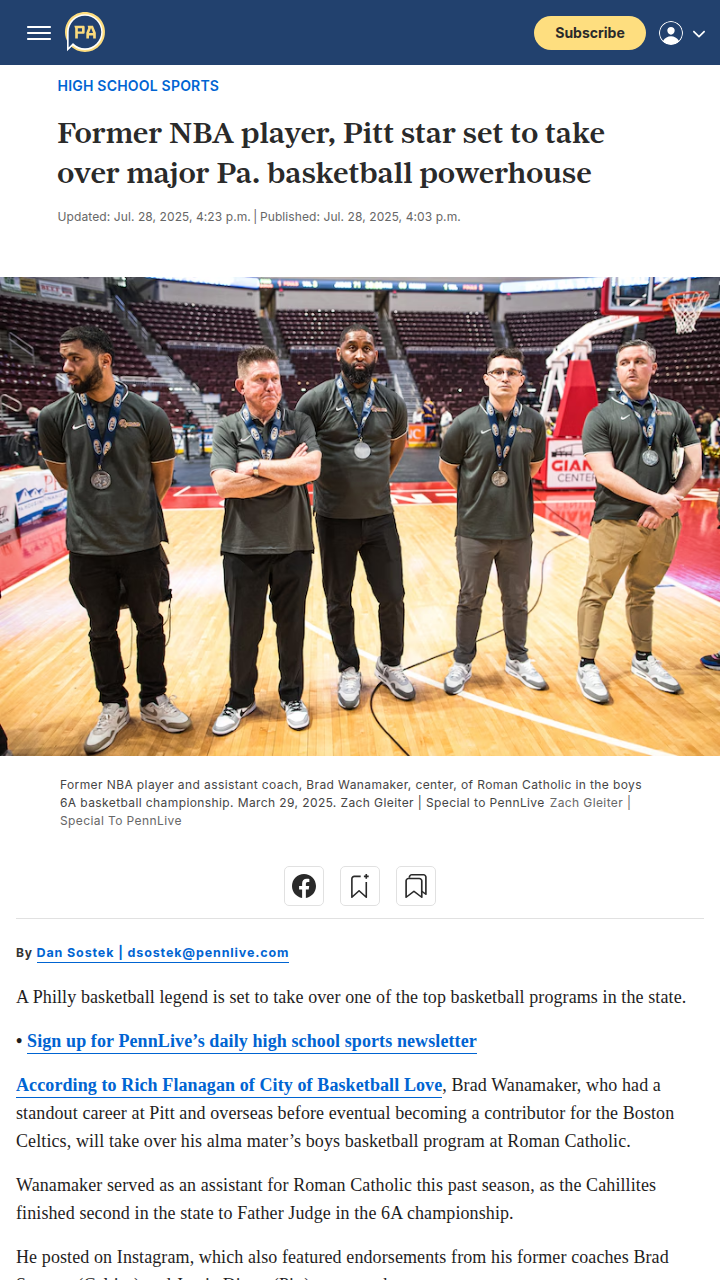 Philly hoops legend returns to lead Roman Catholic
