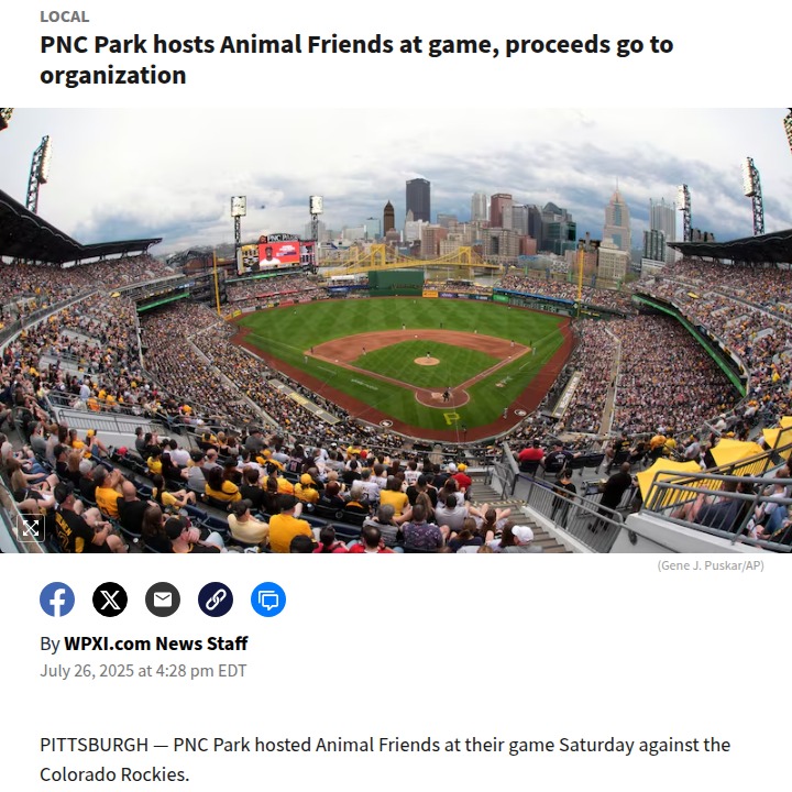 PNC Park teams up with Animal Friends