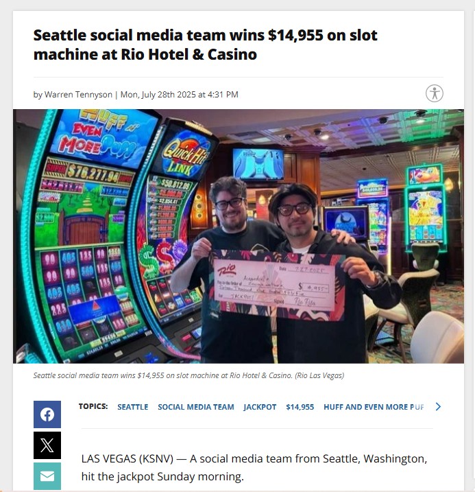 Seattle Team Hits Vegas Jackpot!
