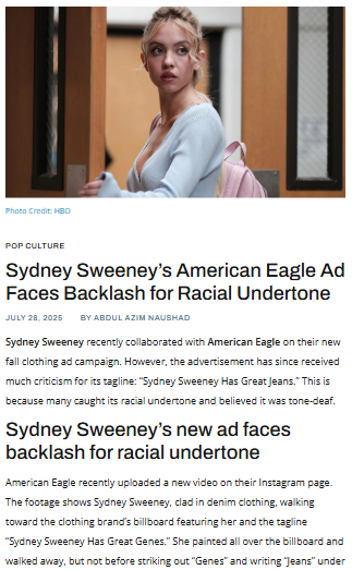 Sydney Sweeney’s Ad Sparks Major Debate