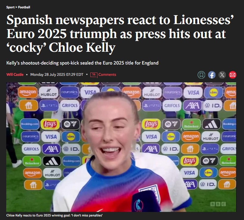 Kelly’s ‘Cocky’ Penalty Sparks Spanish Outrage