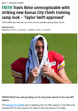 Kelce’s Buzz Cut Sparks Swiftie Theories ✂️