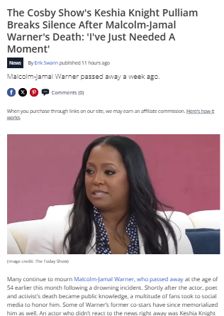 Keshia Knight Pulliam’s Emotional Tribute 💔
