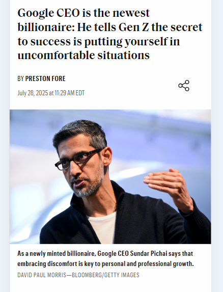 Why Google’s CEO Says Discomfort Pays Off