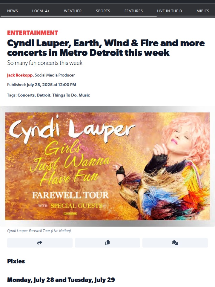 Detroit’s concert week: Legends, throwbacks & surprises