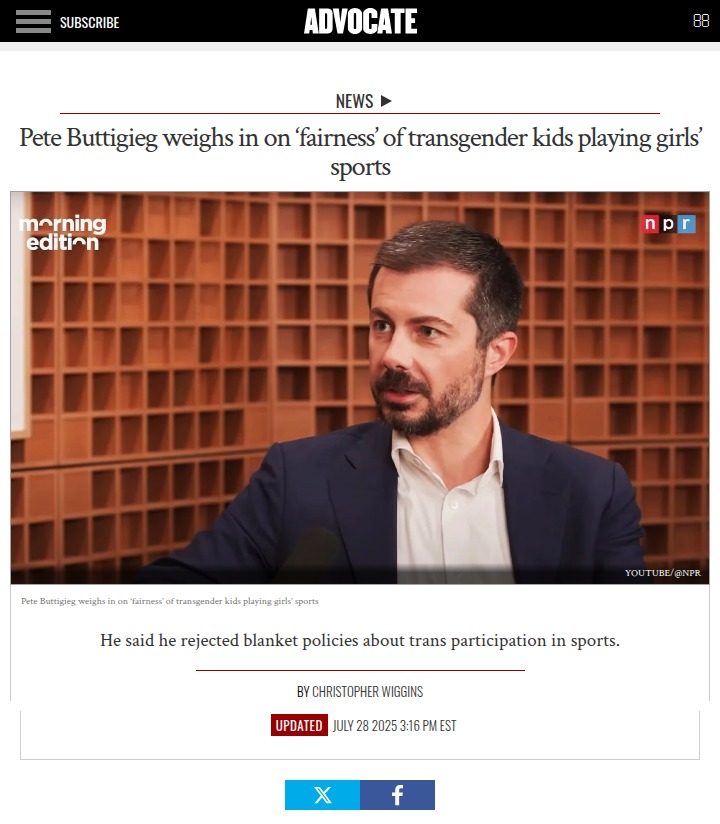 Buttigieg: Let Leagues Decide Trans Athlete Rules