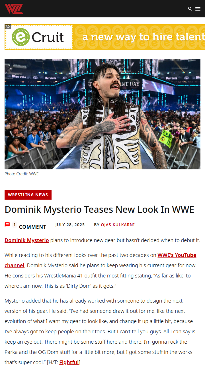 Dirty Dom Hints at Gear Shake-Up Soon?