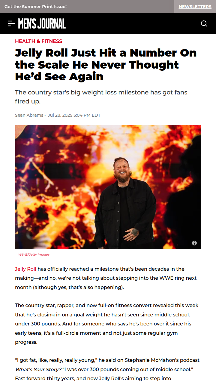 Jelly Roll’s Epic Weight Loss Milestone