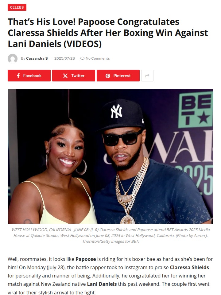 Power couple vibes: Claressa & Papoose win big