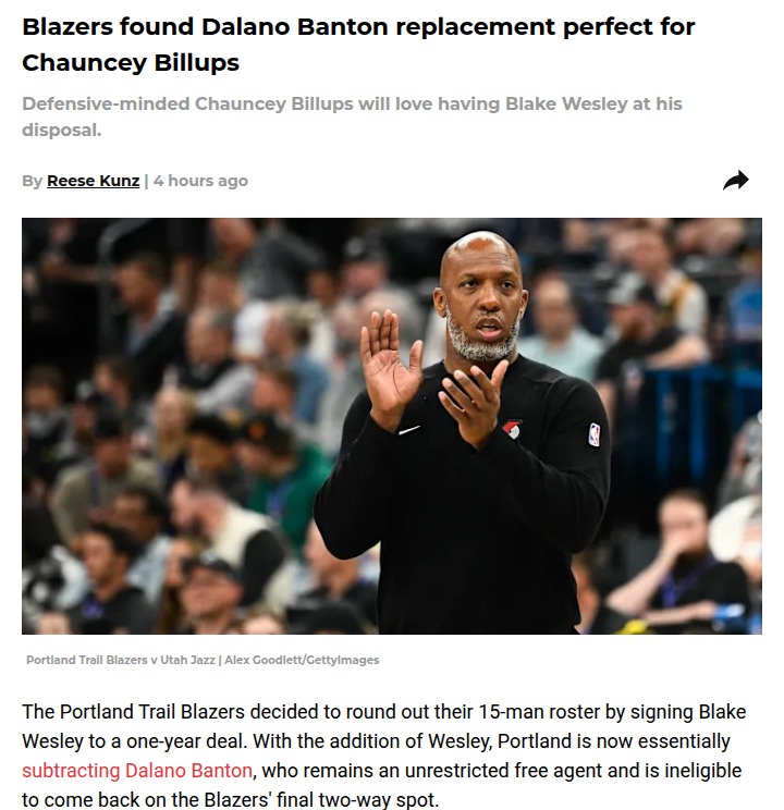 Blazers double down on defense with Wesley