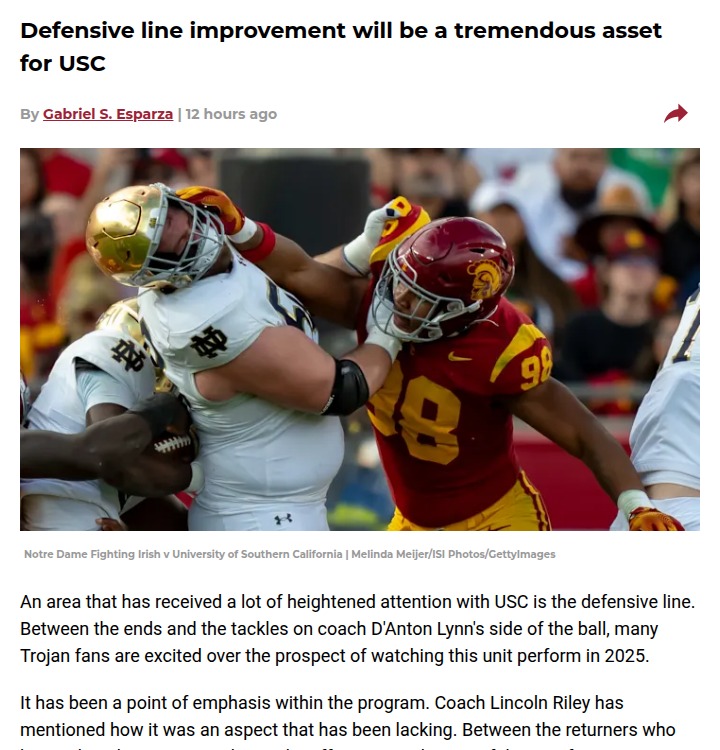 USC’s defensive line could be a game-changer
