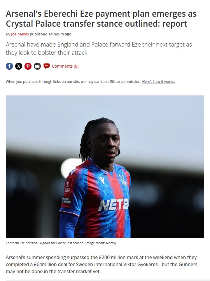 Eze to Arsenal: Payment Plan Sparks Debate