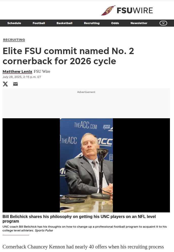 FSU lands top cornerback talent for 2026