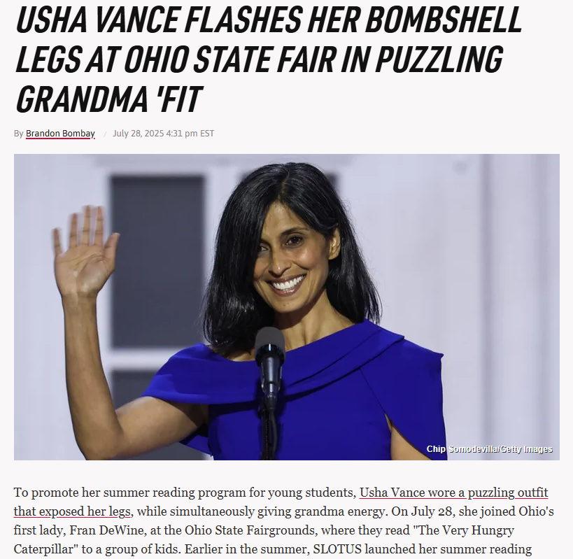 Usha Vance’s bold looks turn heads at Ohio State Fair