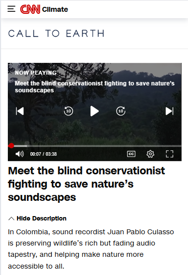 Blind Hero Saving Nature’s Hidden Sounds