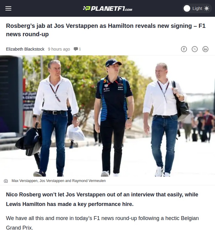 Rosberg Stirs the Pot with Jos Verstappen