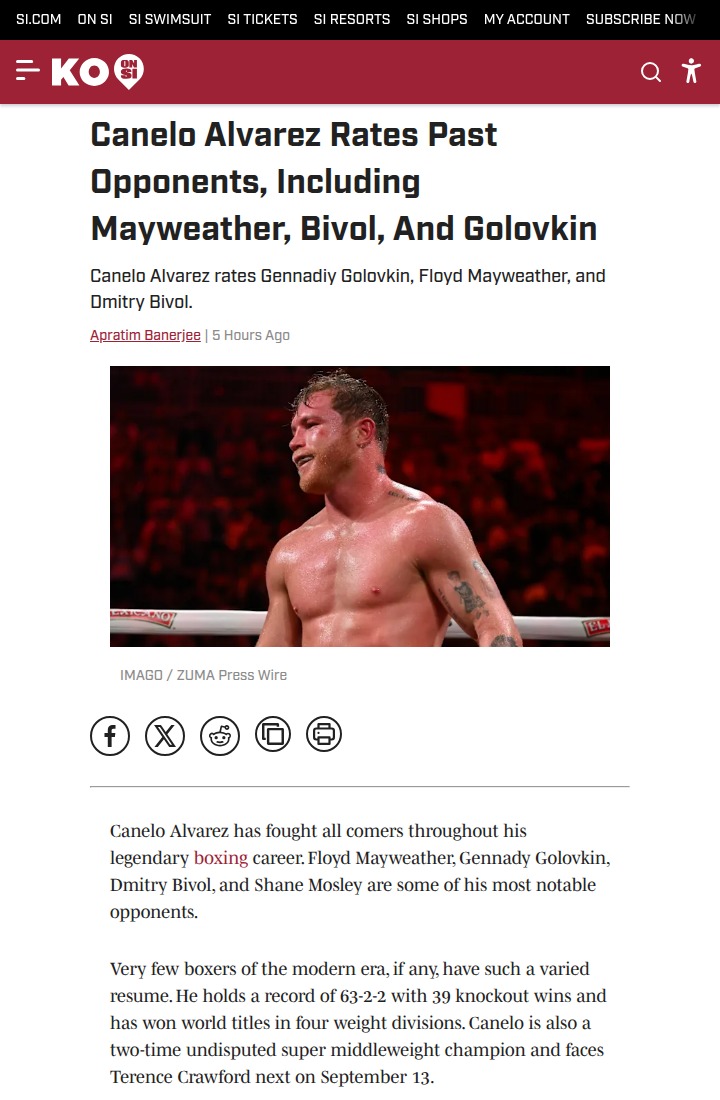 Canelo’s Top Rivals: Who Gets a 10/10?