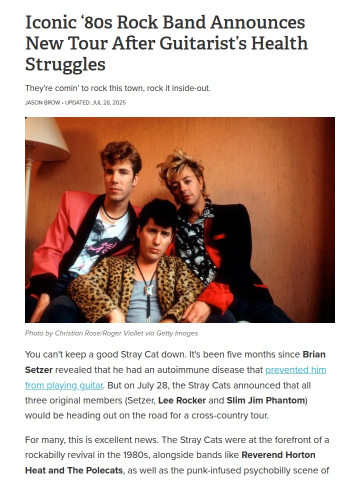 Stray Cats Reunite—But Is Setzer Ready? 🎸