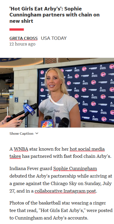 Sophie Cunningham’s ‘Hot Girls Eat Arby’s’ Tee?!