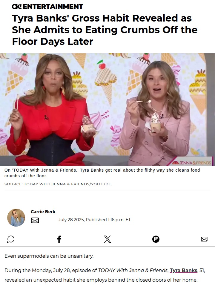 Tyra Banks Eats Floor Crumbs?! 😳
