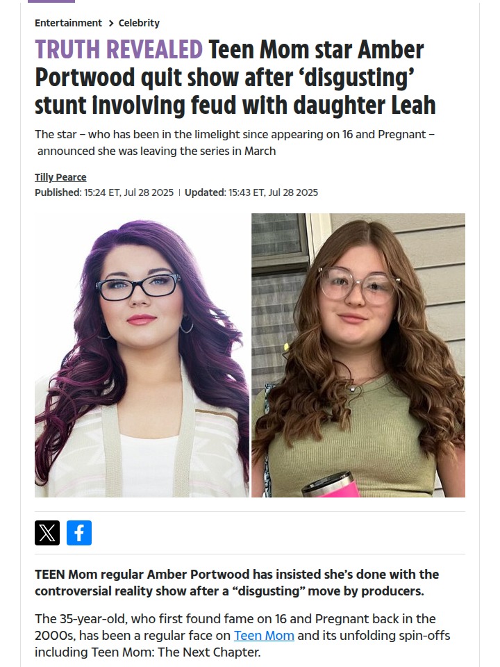 Amber Portwood Quits Teen Mom! 😱