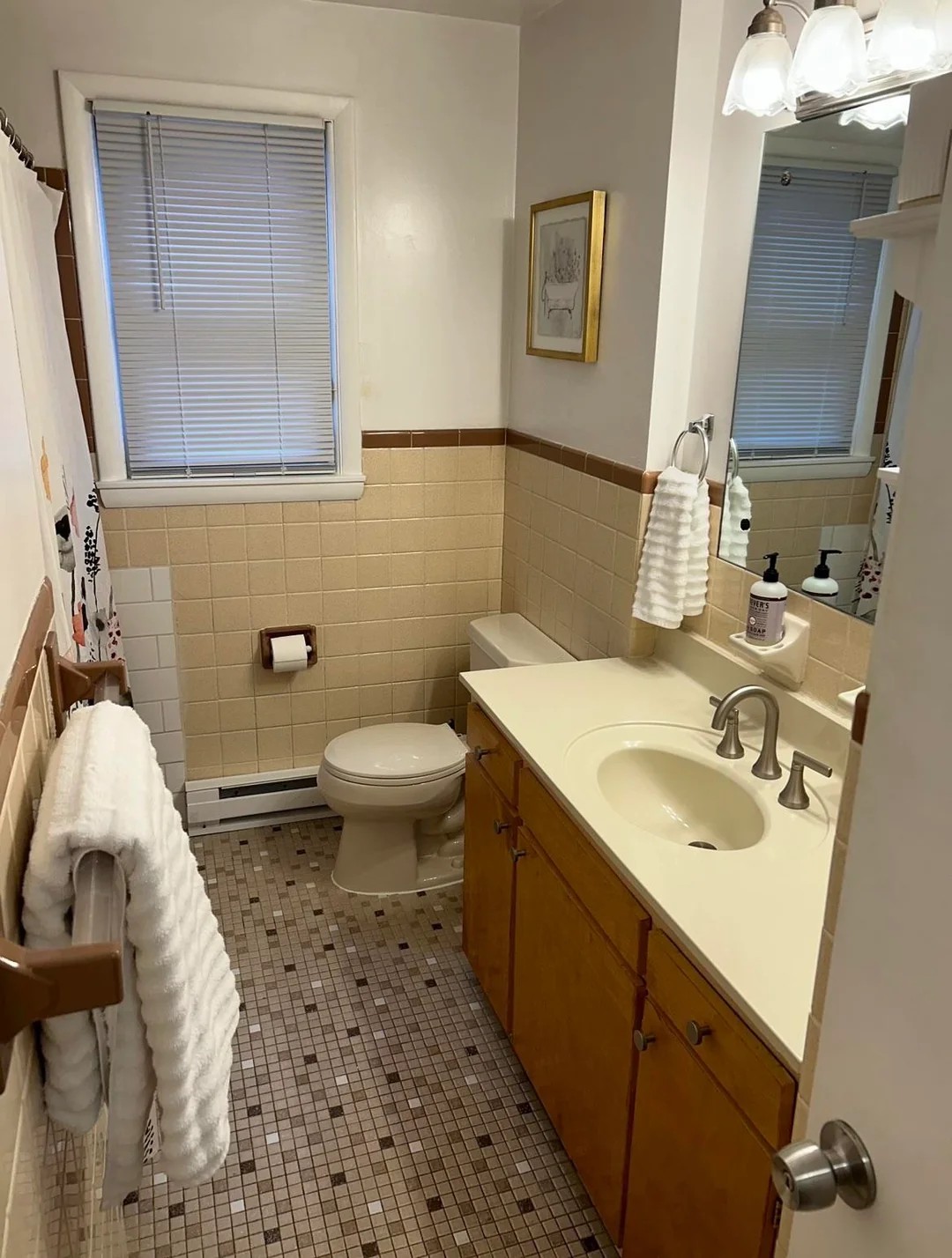 Before & After of $500 bathroom refresh 😎