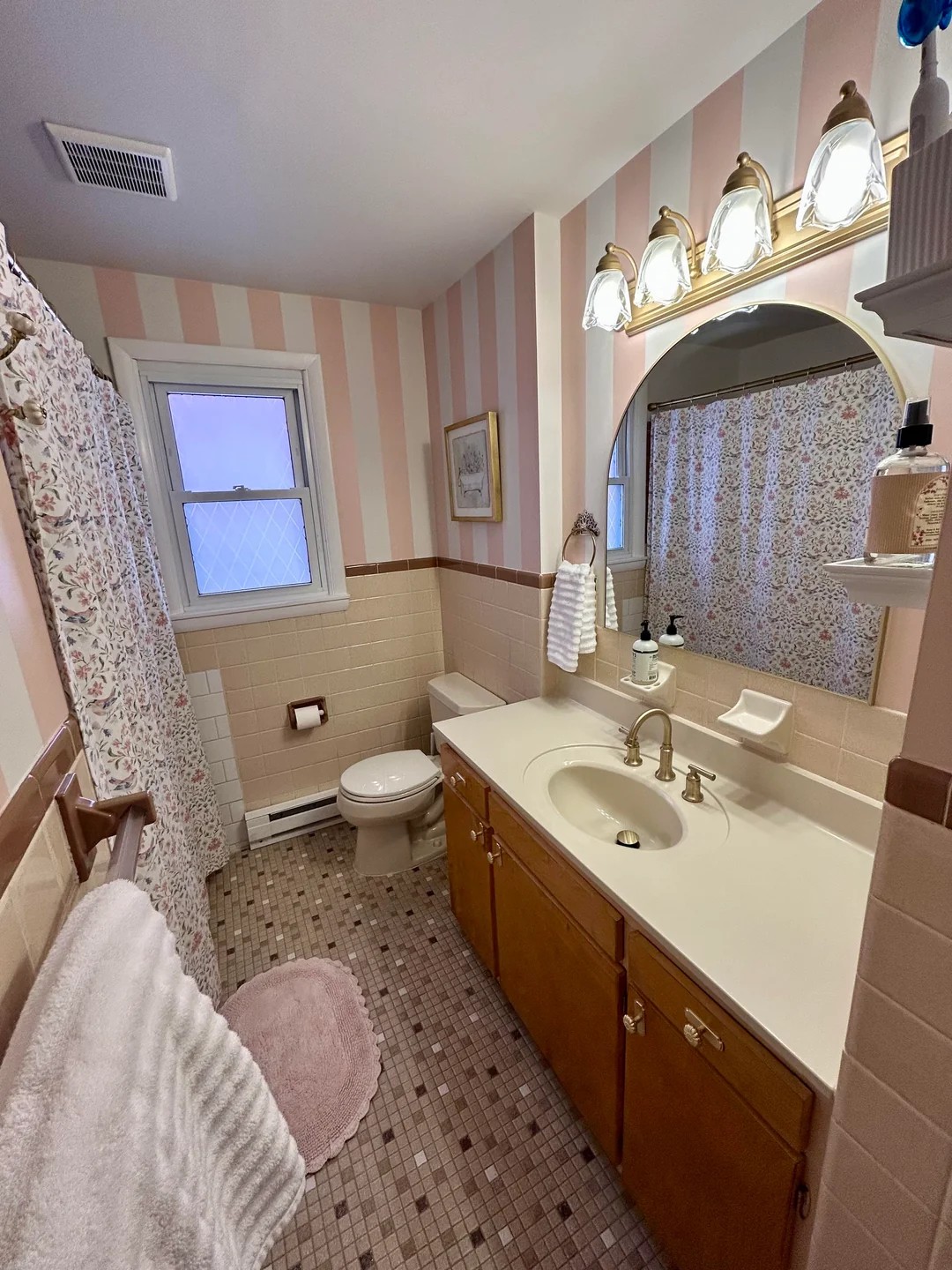 Before & After of $500 bathroom refresh 😎