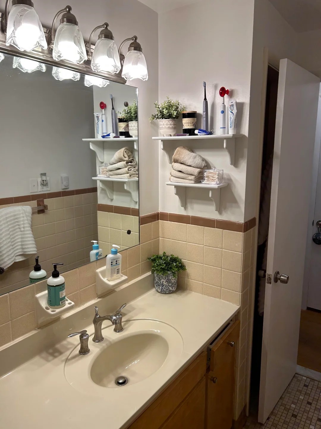 Before & After of $500 bathroom refresh 😎