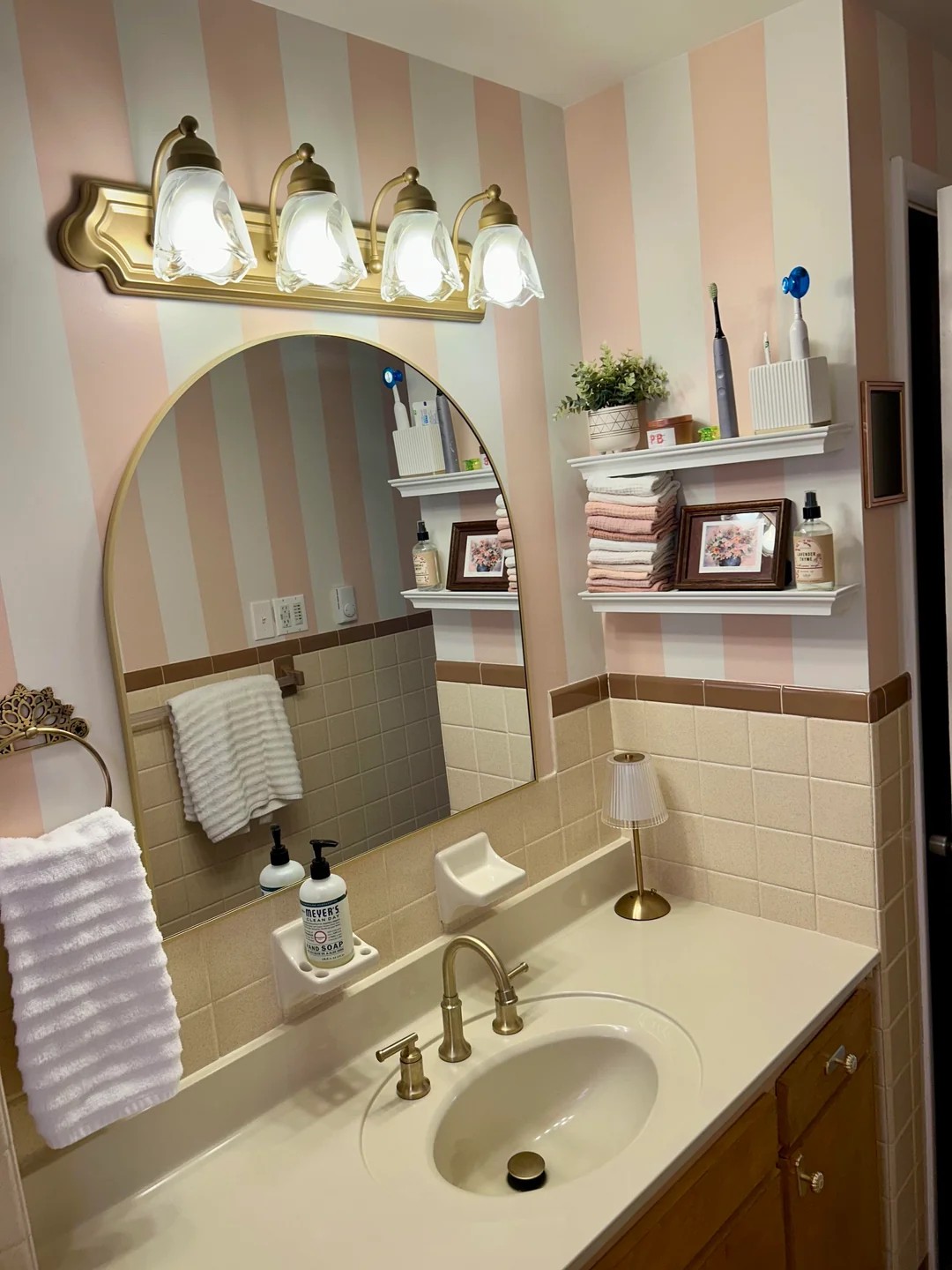 Before & After of $500 bathroom refresh 😎