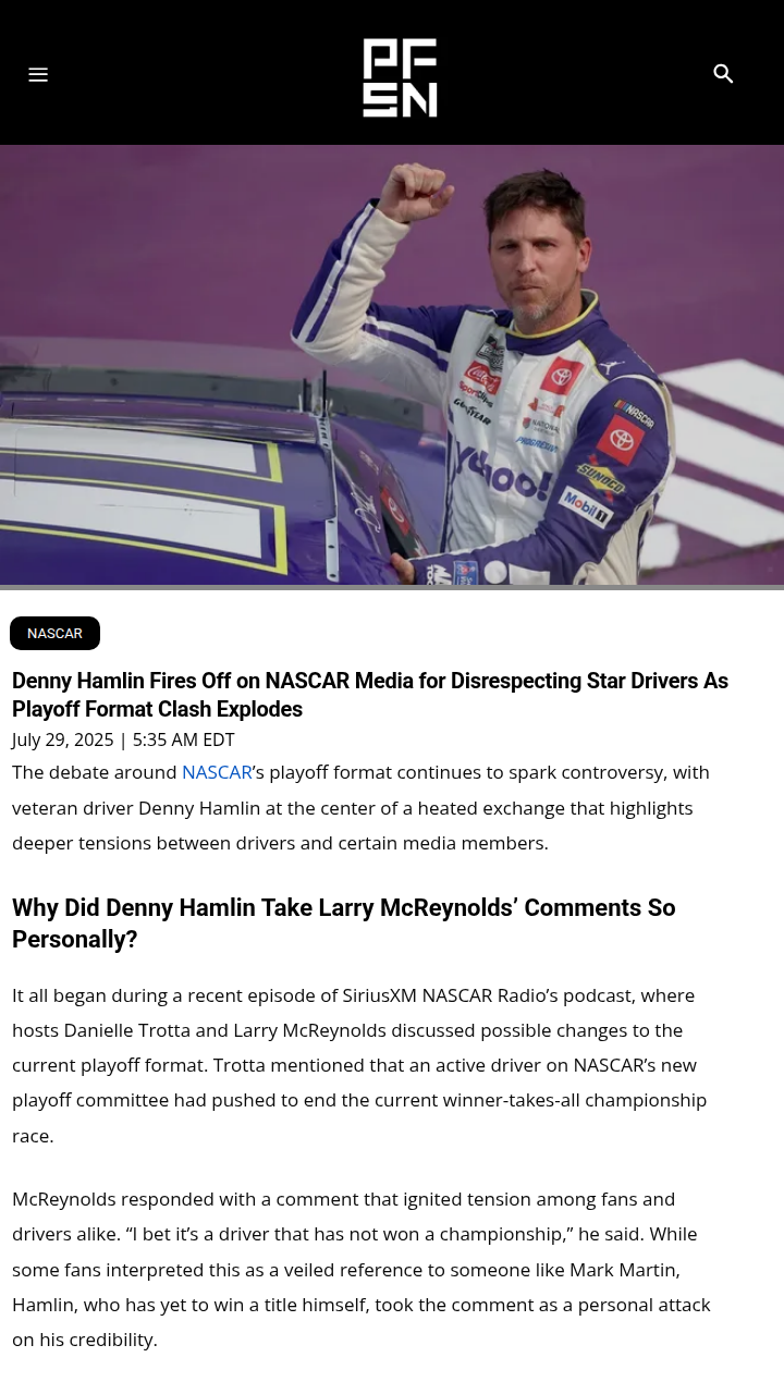 Hamlin vs. NASCAR Media: Respect the Drivers?