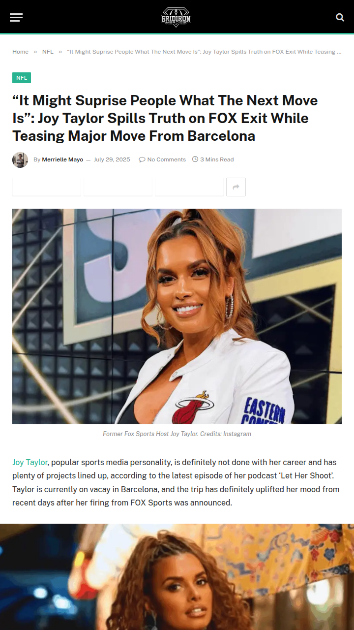 Joy Taylor’s Next Chapter: What’s Cooking?