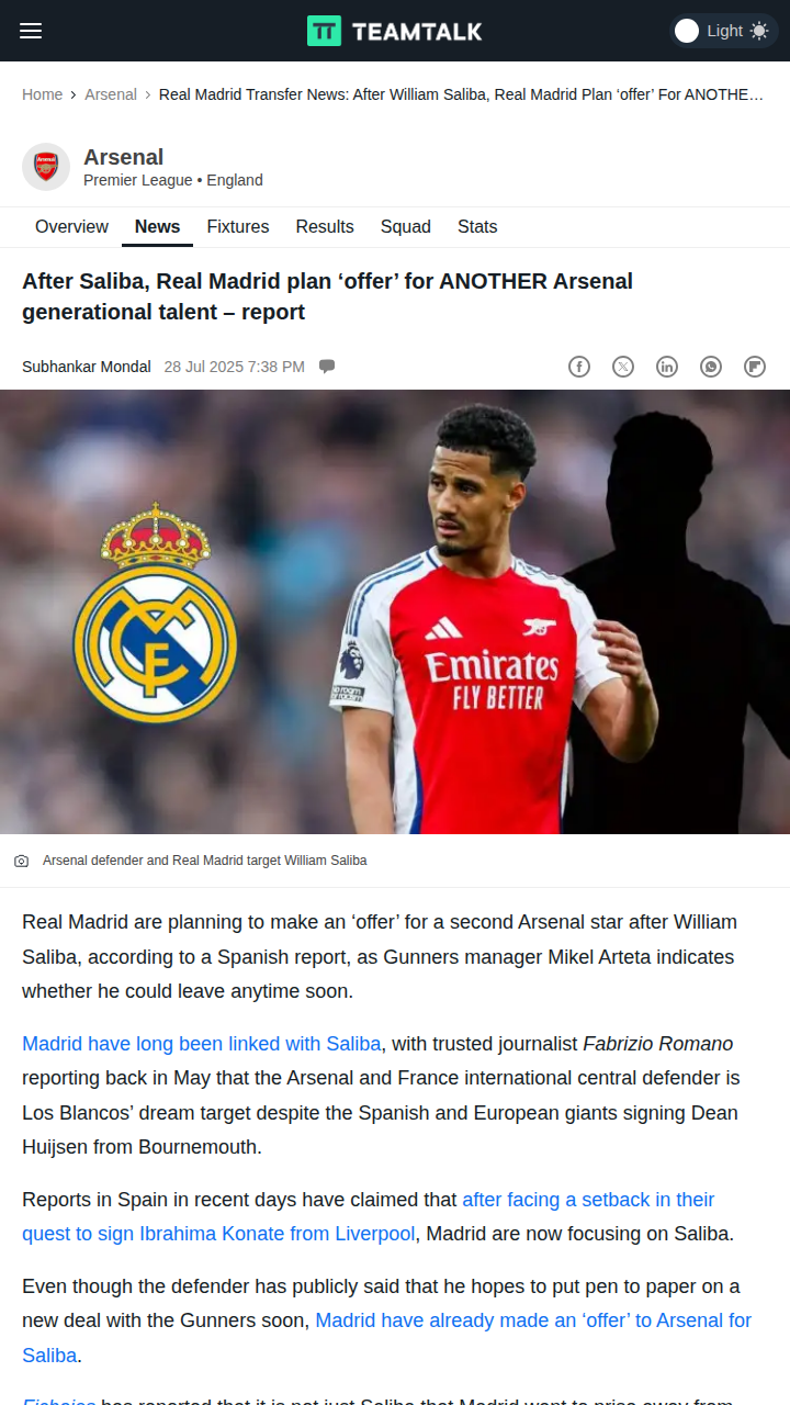 Los Blancos Eye Arsenal’s Wonderkid Dowman
