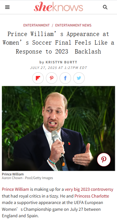 Prince William’s Lioness Redemption Arc?